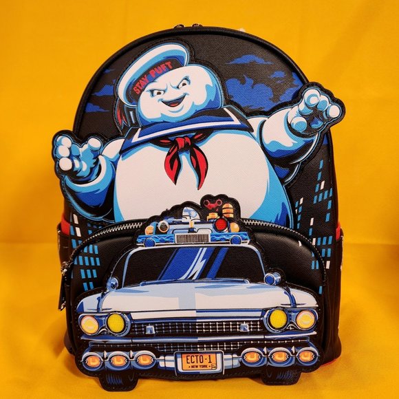 Loungefly Ghostbusters Stay Puft Man Chasing Ecto - 1 Light UP Mini Backpack NEW - Picture 15 of 15